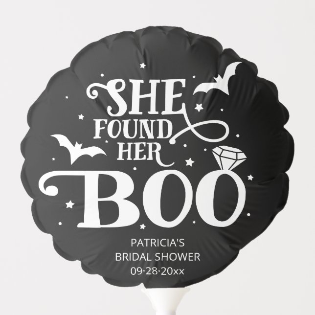 She Found Her Boo Halloween Bridal Shower Balloon (Front)