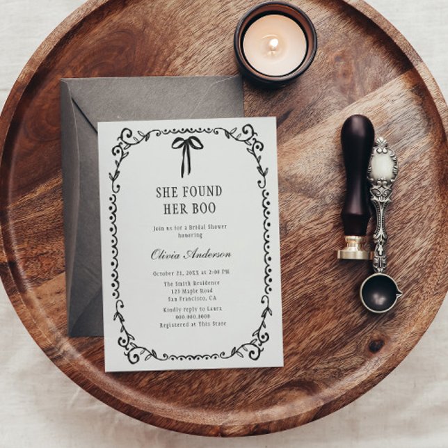 She Found Her Boo Halloween Bridal Shower Invitation (Creator Uploaded)