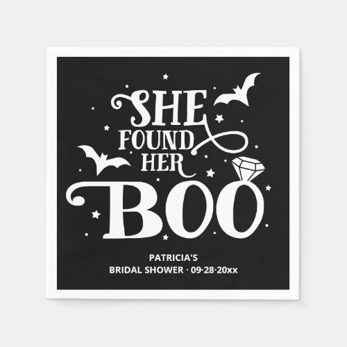 She Found Her Boo Halloween Bridal Shower Napkins