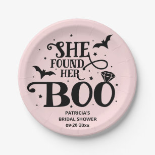 She Found Her Boo Halloween Bridal Shower Paper Pl Paper Plates