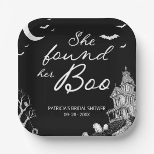 She Found Her Boo Halloween Bridal Shower Paper Plates
