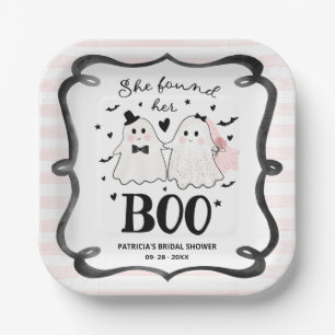 She Found Her Boo Halloween Bridal Shower Paper Plates