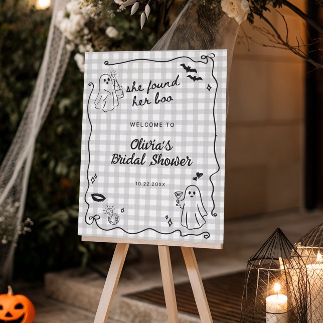 She Found Her Boo Halloween Bridal Shower Welcome Foam Board (Creator Uploaded)