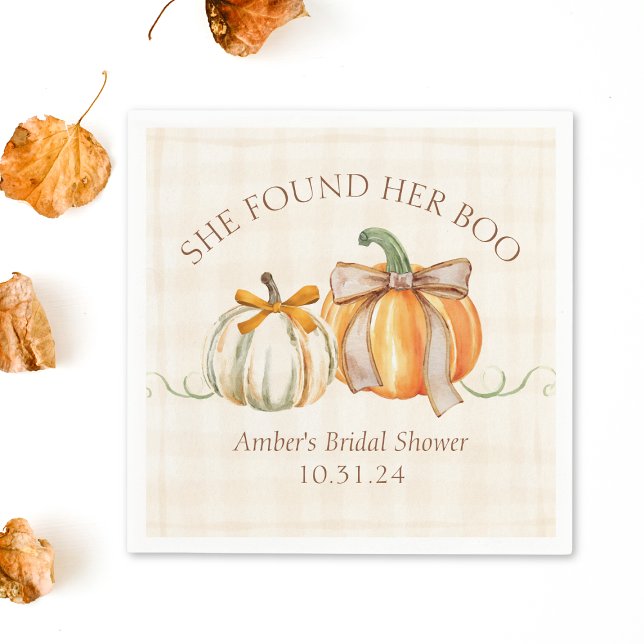 "She Found Her Boo" Halloween Fall Bridal Shower Napkins (Creator Uploaded)