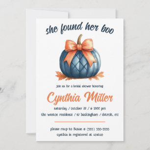 She Found Her Boo! Halloween Themed Bridal Shower Invitation