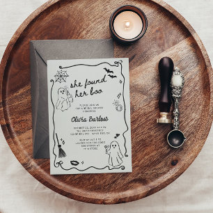 She Found Her Boo Quirky Halloween Bridal Shower Invitation