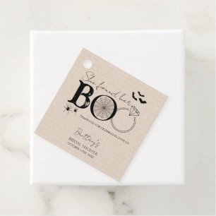 She Found Her Boo Rustic Halloween Bridal Shower Favor Tags