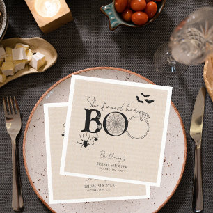 She Found Her Boo Rustic Halloween Bridal Shower Napkins