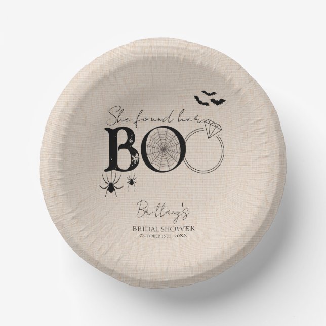 She Found Her Boo Rustic Halloween Bridal Shower Paper Bowls (Front)