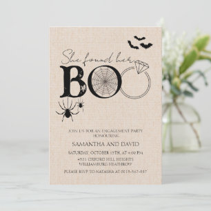 She Found Her Boo Rustic Halloween Engagement Invitation