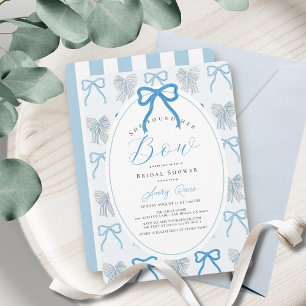 She found her Bow Blue Ribbon Bridal Shower Invitation