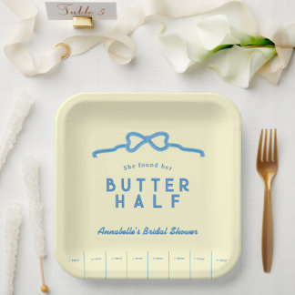 She found her Butter Half Blue Bow Bridal Shower Paper Plates