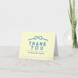She found her Butter Half Blue Bow Bridal Shower Thank You Card