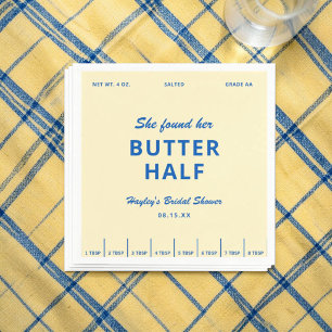 She Found Her Butter Half Bridal Shower Napkins