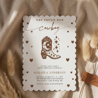 She Found Her Cowboy Western Cowgirl Bridal Shower Invitation