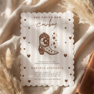 She Found Her Cowboy Western Cowgirl Bridal Shower Invitation