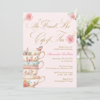 She Found Her Cup of Tea Bridal Shower  Invitation