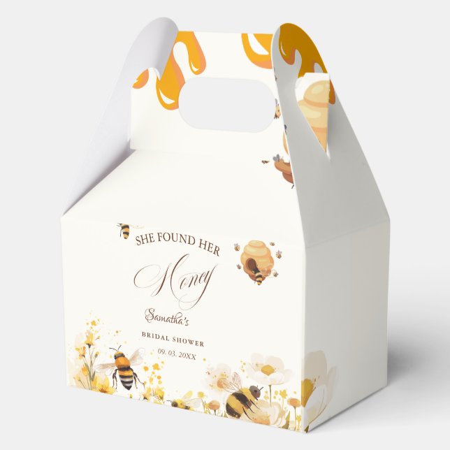 She found her honey Bee bridal shower Favor Boxes (Front)