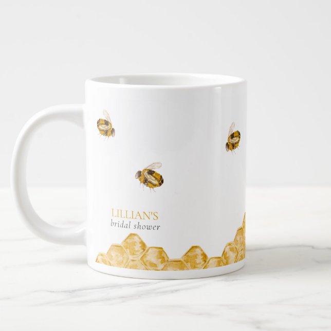 She Found Her Honey Bee Bridal Shower Favor Giant Coffee Mug (Left)