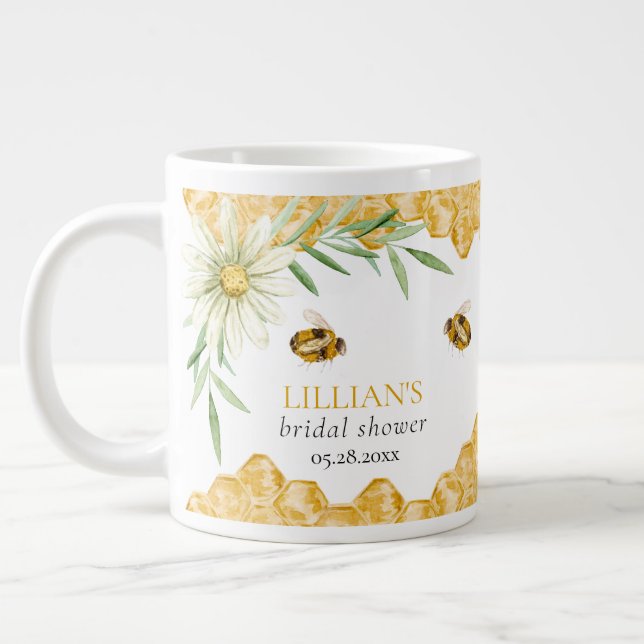 She Found Her Honey Bee Bridal Shower Favor Giant Coffee Mug (Left)