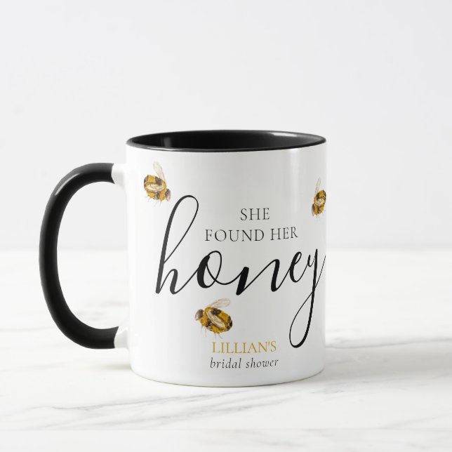 She Found Her Honey Bee Bridal Shower Favor  Mug (Left)