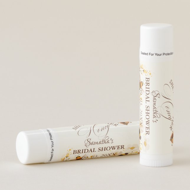 She found her honey Bee bridal shower Lip Balm (Front)