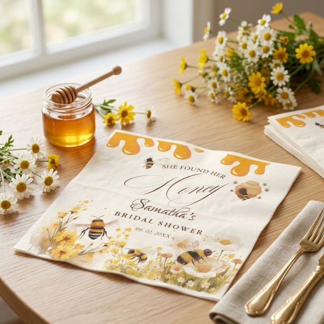 She found her honey Bee bridal shower Napkins (Creator Uploaded)