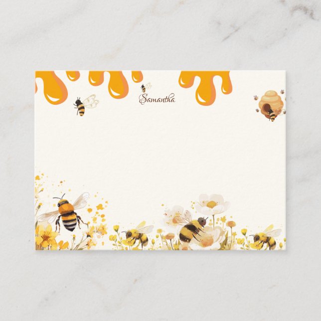 She found her honey bee bridal shower note card (Front)