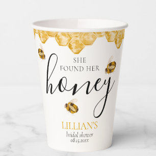 She Found Her Honey Bee Bridal Shower Paper Cups