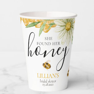 She Found Her Honey Bee Bridal Shower Paper Cups