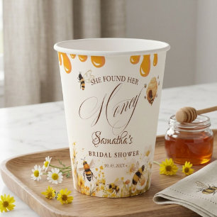 She found her honey Bee bridal shower Paper Cups