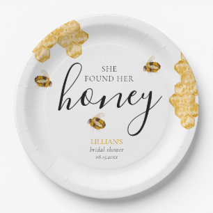 She Found Her Honey Bee Bridal Shower  Paper Plates