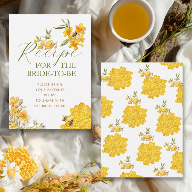 She Found Her Honey Bee Bridal Shower Recipe Enclosure Card (Creator Uploaded)