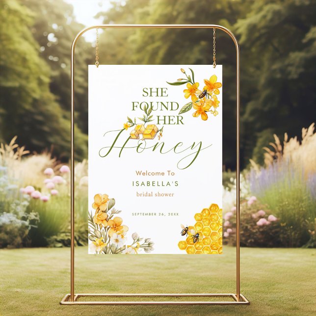 She Found Her Honey Bee Bridal Shower Welcome Foam Board (Creator Uploaded)