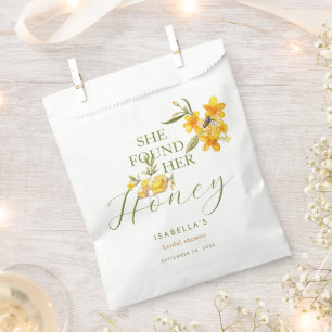 She Found Her Honey Bee Floral Bridal Shower Favor Bag