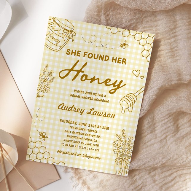 She Found Her Honey Bee Theme Bridal Shower Invitation (Creator Uploaded)