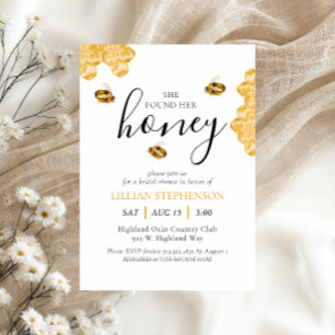She Found Her Honey Bee Themed Bridal Shower Invitation
