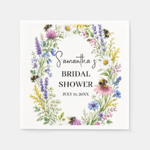 She Found her Honey Bee Wildflower Bridal Shower Napkins