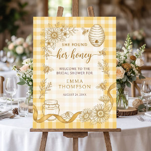 She Found Her Honey Beehive Jar Bridal Shower Foam Board