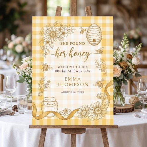 She Found Her Honey Beehive Jar Bridal Shower Foam Board