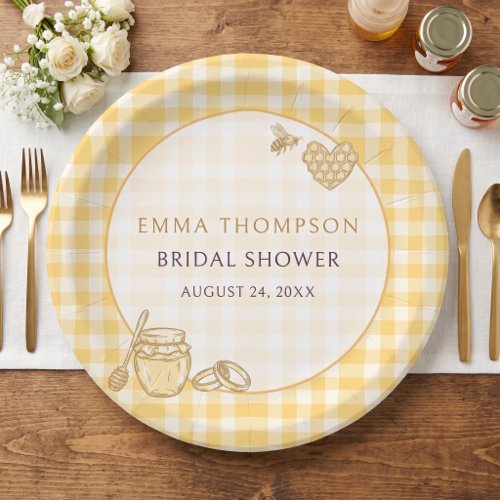 She Found Her Honey Beehive Jar Bridal Shower Paper Plates