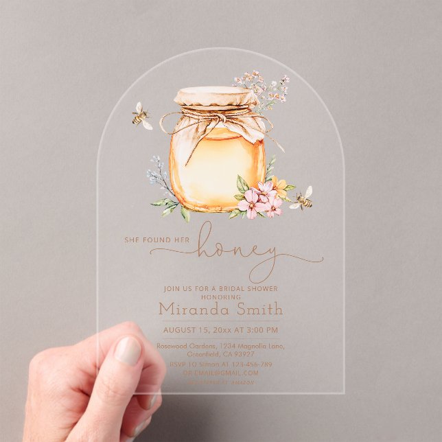 She found her honey Bridal Shower Acrylic Invitations (Insitu (Handheld))