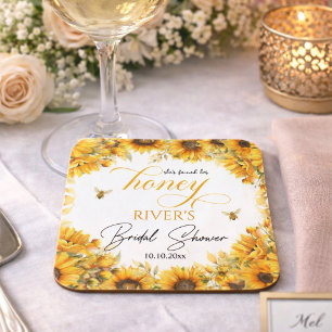 She Found Her Honey Bridal Shower Favor Beverage Coaster