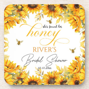 She Found Her Honey Bridal Shower Favor Beverage Coaster