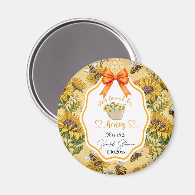 She Found Her Honey Bridal Shower Favor Magnet (Front/Back)