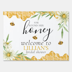 She Found Her Honey Bridal Shower Floral Bee Sign