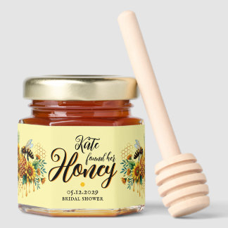 She found her Honey - Bridal Shower Honey Jar Favors