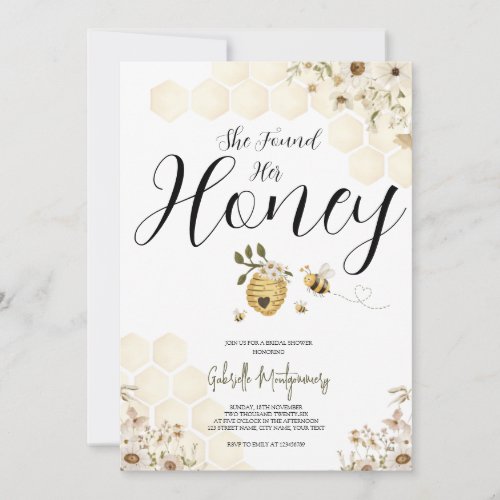 She Found Her Honey Bridal Shower  Invitation