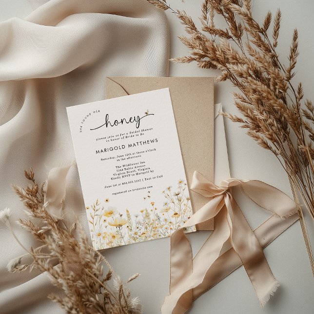She Found Her Honey Bridal Shower Invitation (She found her Honey Wildflower Bridal Shower Invitation )