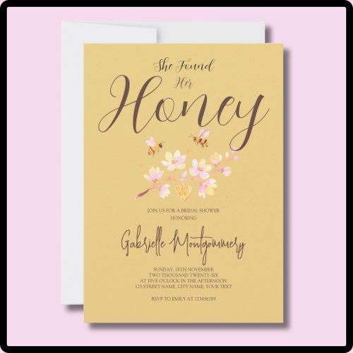 She Found Her Honey Bridal Shower  Invitation